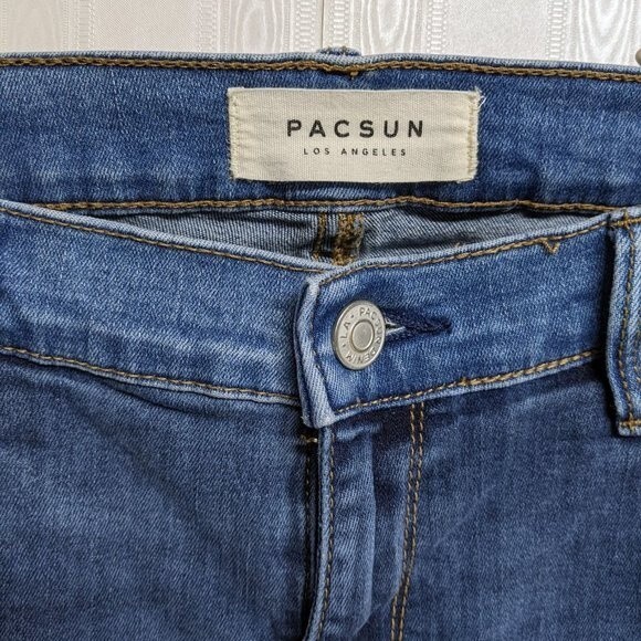Pacsun Jeans Women 25 Two-Tone Denim High Rise Raw Hem Ankle Jeggings L - Picture 5 of 11